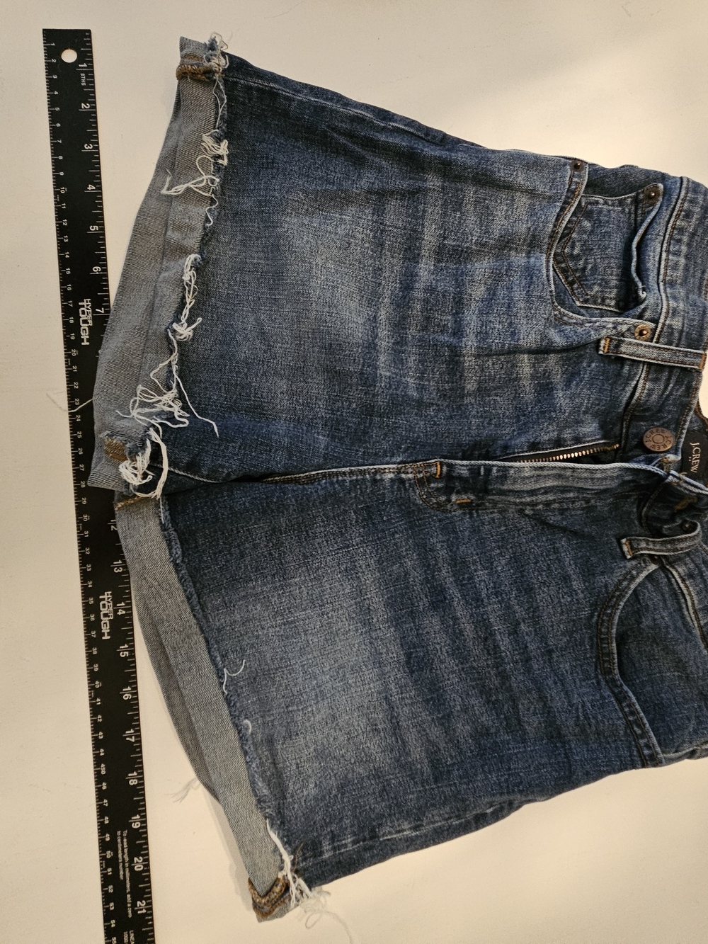 J. Crew frayed Hem Blue Denim Jean Shorts